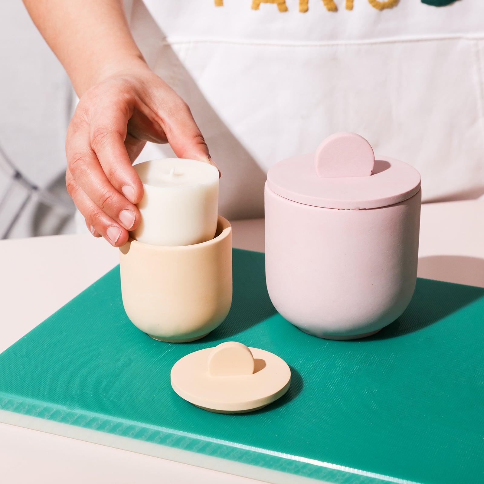 Place candle refills in candle jar