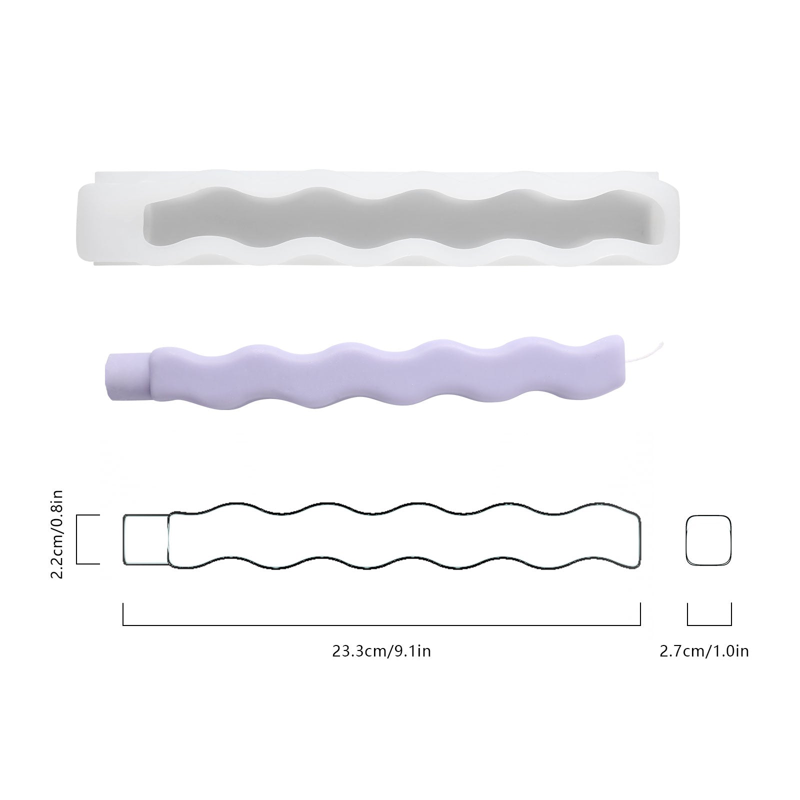 Silicone Twisted Taper Candle Mold 4.75 Spiral Taper Mold Mini