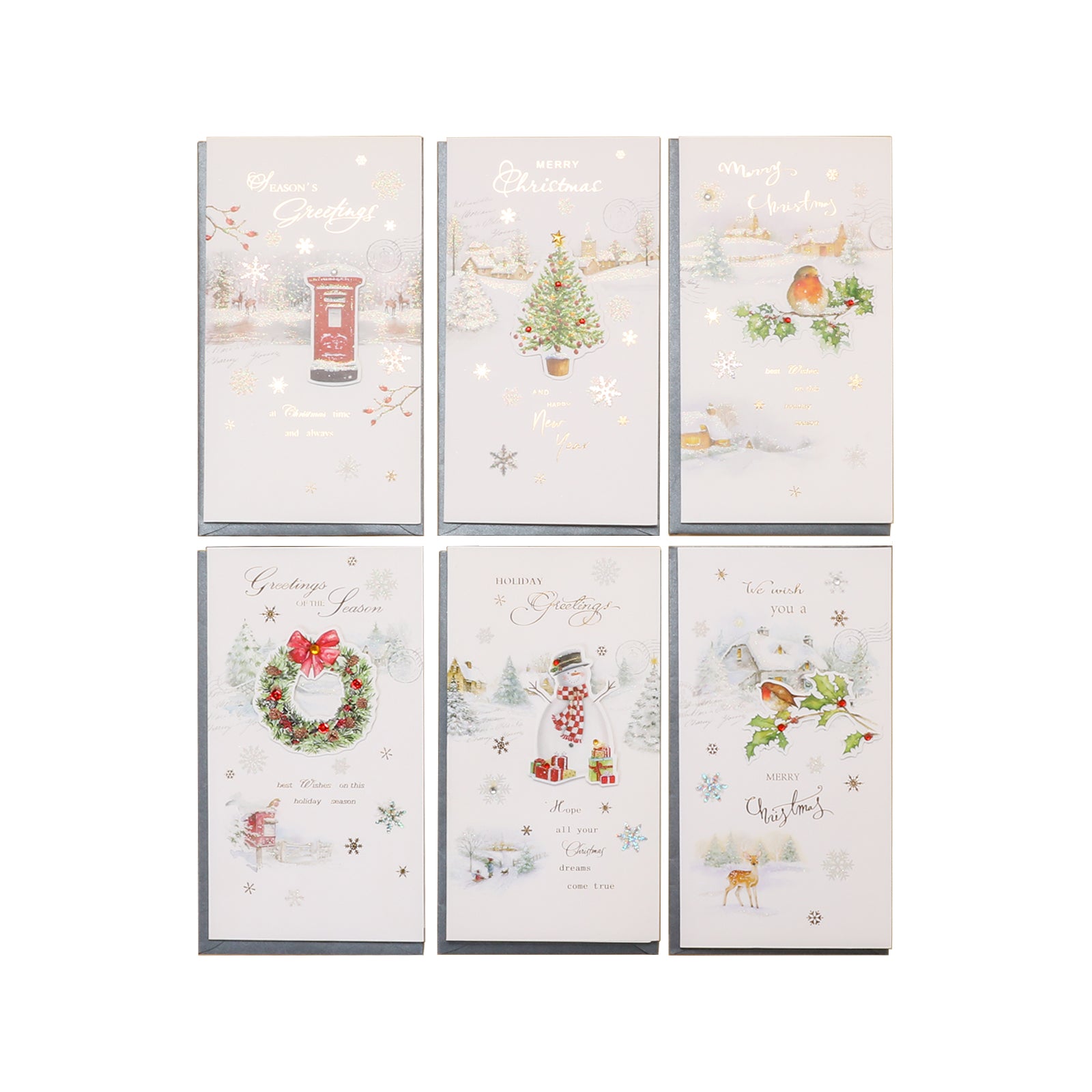 Six greeting cards on white background -Boowan Nicole