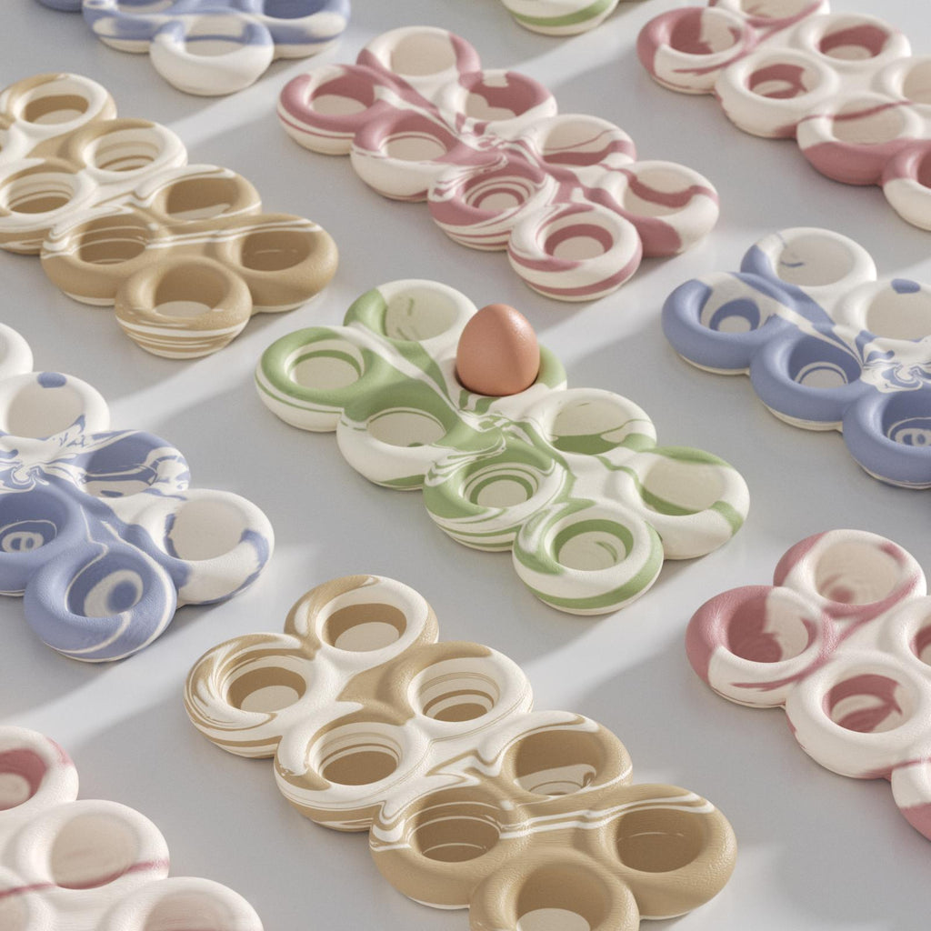 Handmade 8-Cavity gradient effect  egg tray in a variety of artisan colors for creative and functional home decor -  Boowan Nicole