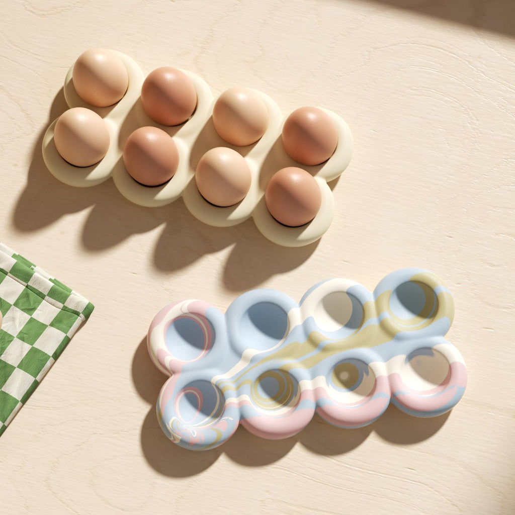 Handmade black 8-cavity gradient effect egg tray – perfect for keeping your kitchen eggs organized and your countertop tidy - Boowan Nicole