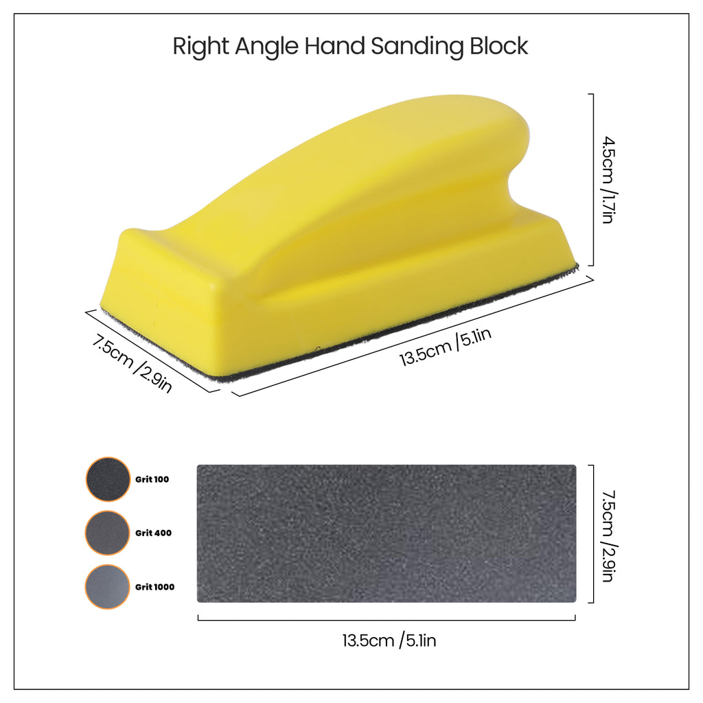 Straight edge sander size and matching sandpaper.