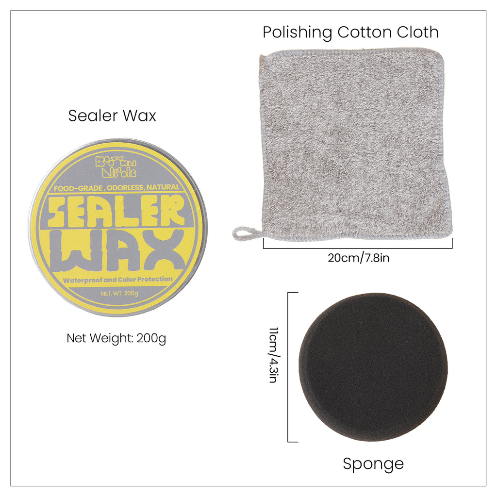 The 200g set includes one 7.8-inch square cloth and one sponge with a diameter of 4.3 inches.