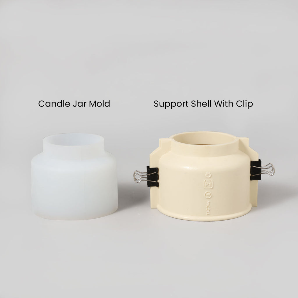 Candle jar making silicone mold set