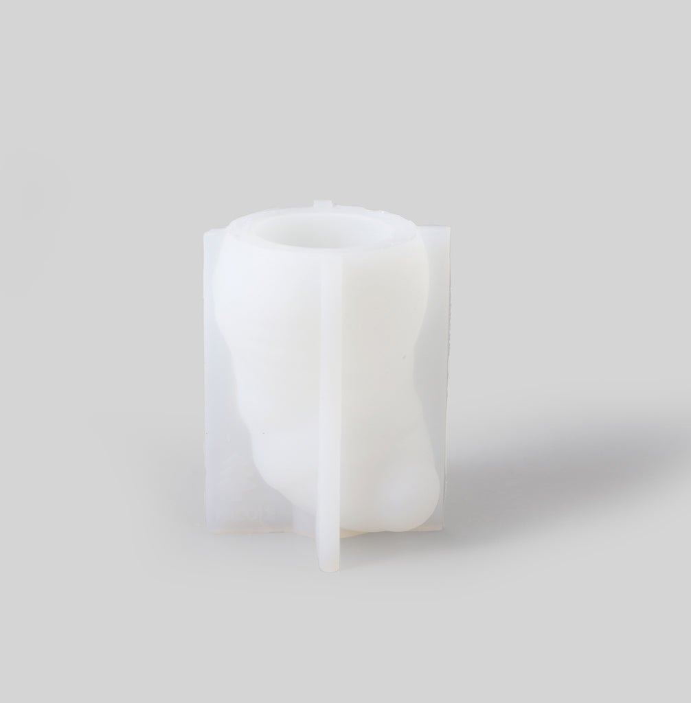 White Silicone Mold for Making Hugging Snowy Friend Candle - Boowan Nicole