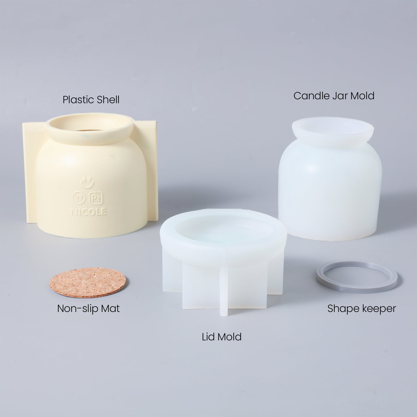 White Silicone Mold for Making Chalice Tall Candle Jar - Boowan Nicole