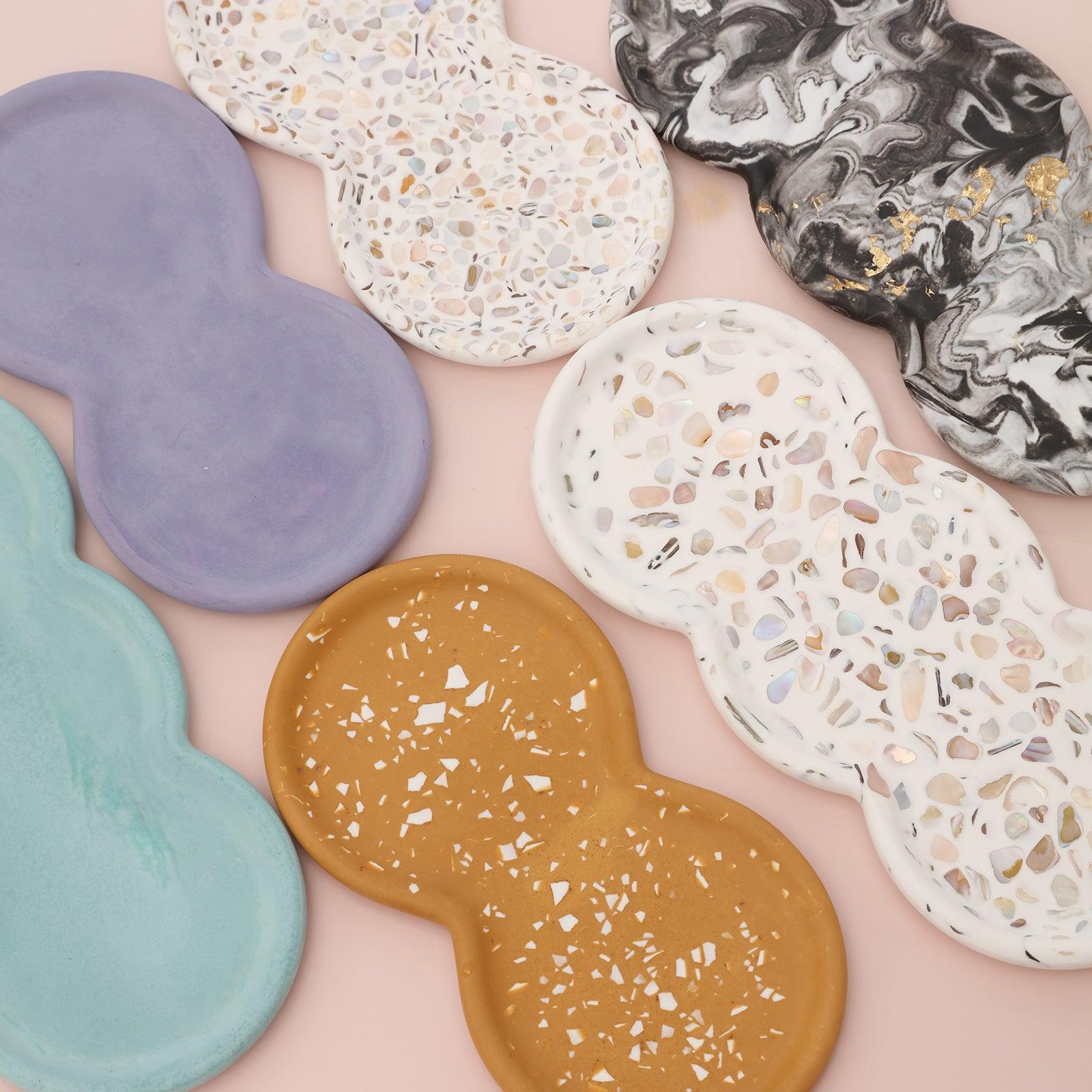 Six different colors of Double-Nut Peanut-Shaped Tray-Boowan Nicole