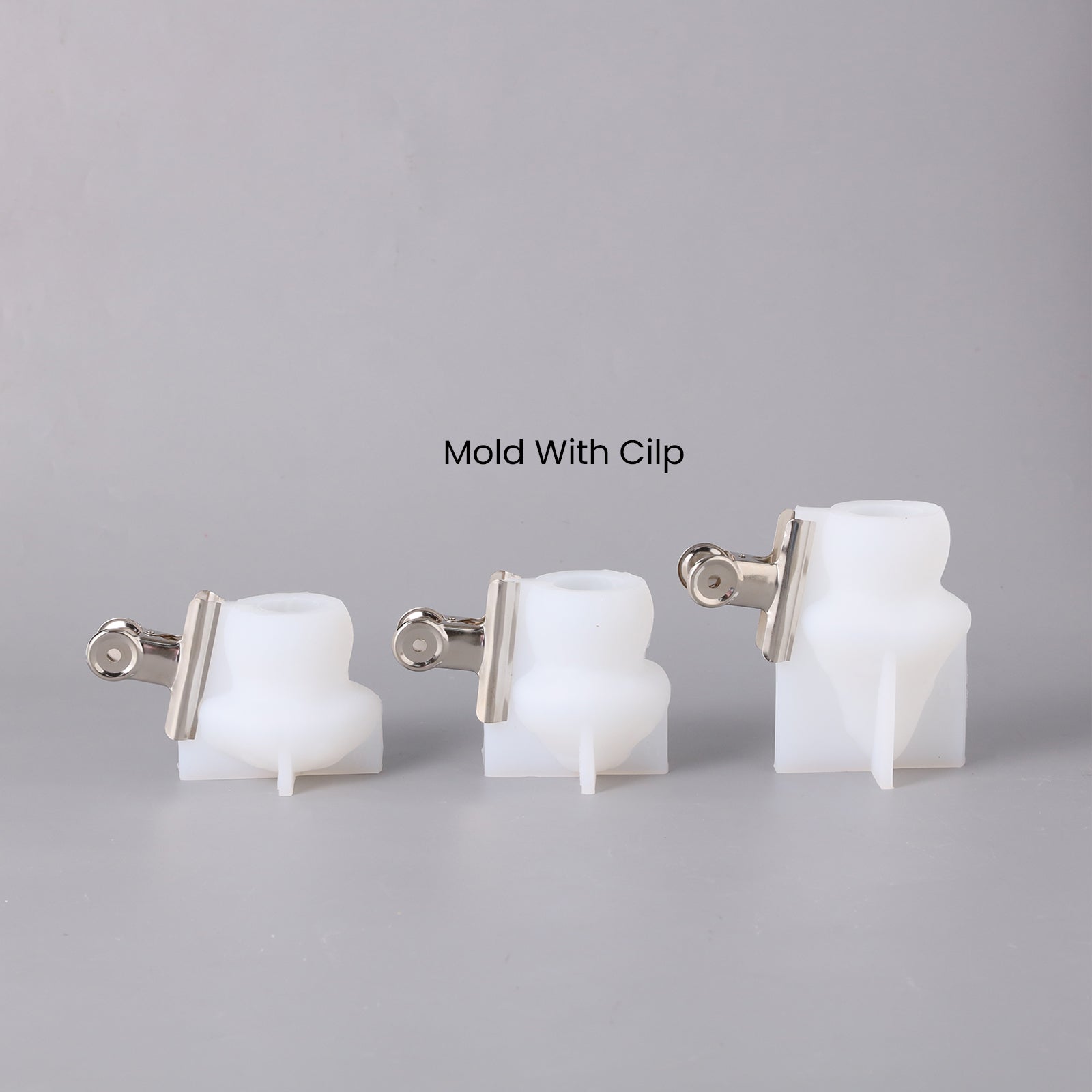 Three silicone molds for making mushroom-shaped candles, designed by Boowan Nicole.