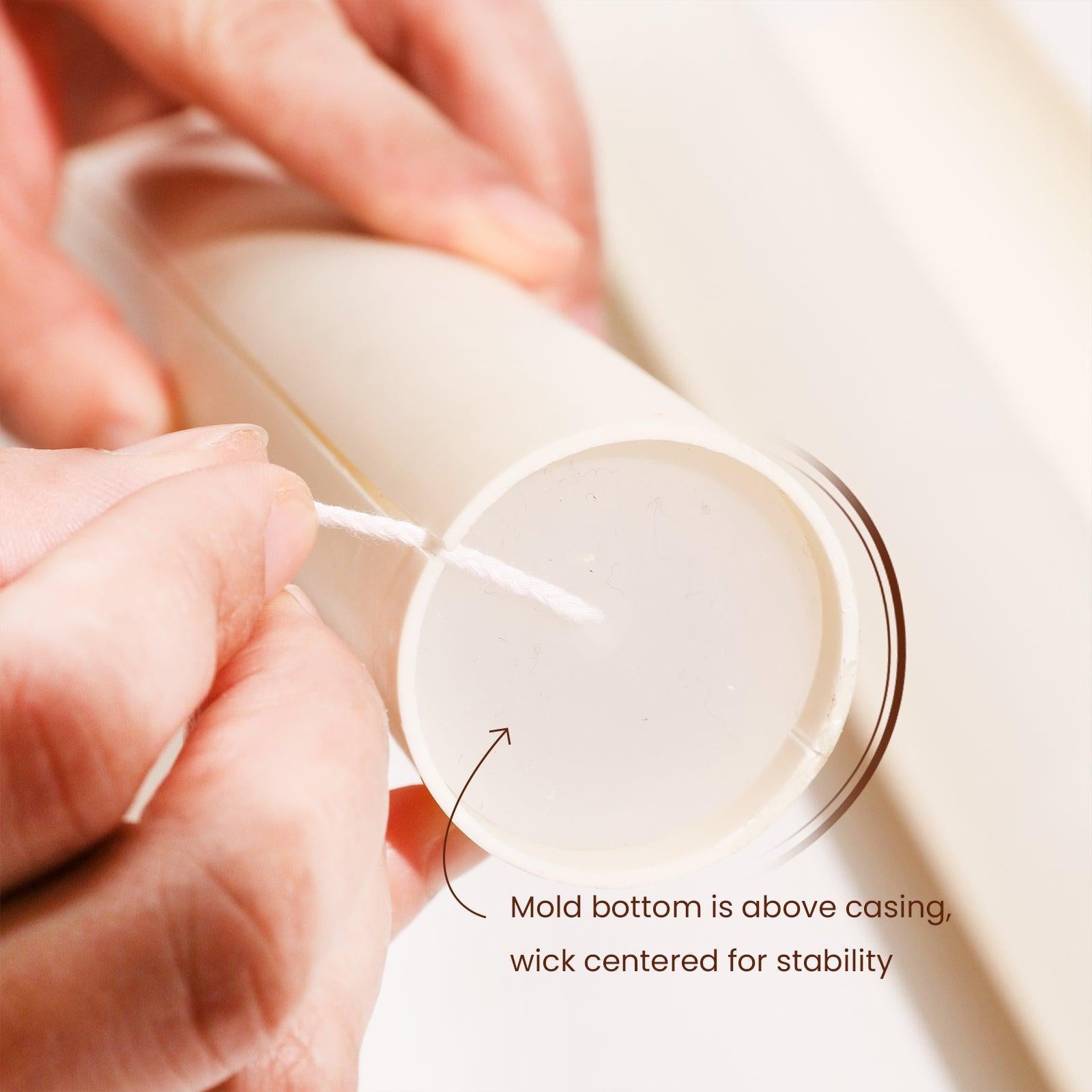 Display the threading holes on the bottom of the silicone mold as a unique selling point of the product.