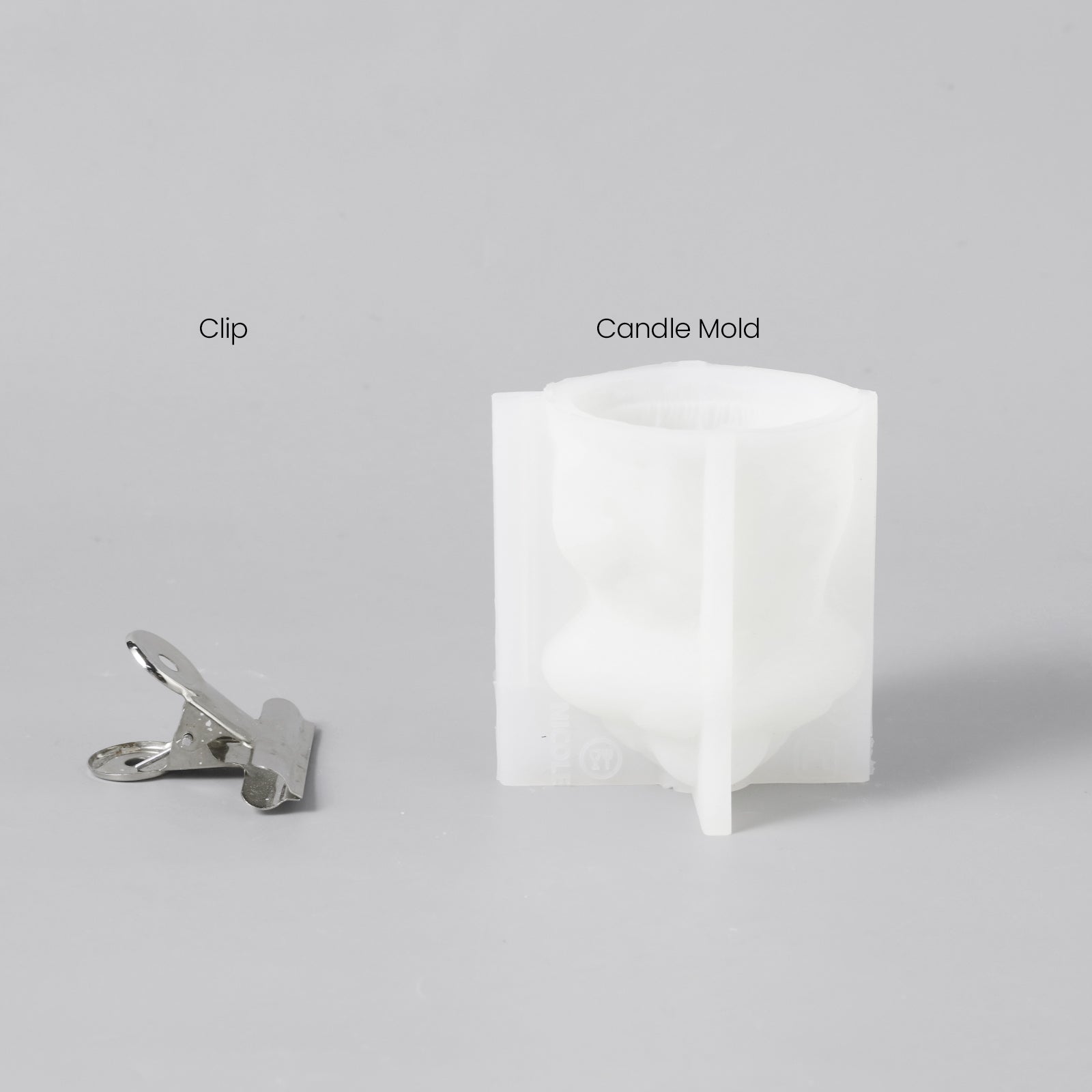 White silicone mold for making miniature mushroom house candles -Boowan Nicole