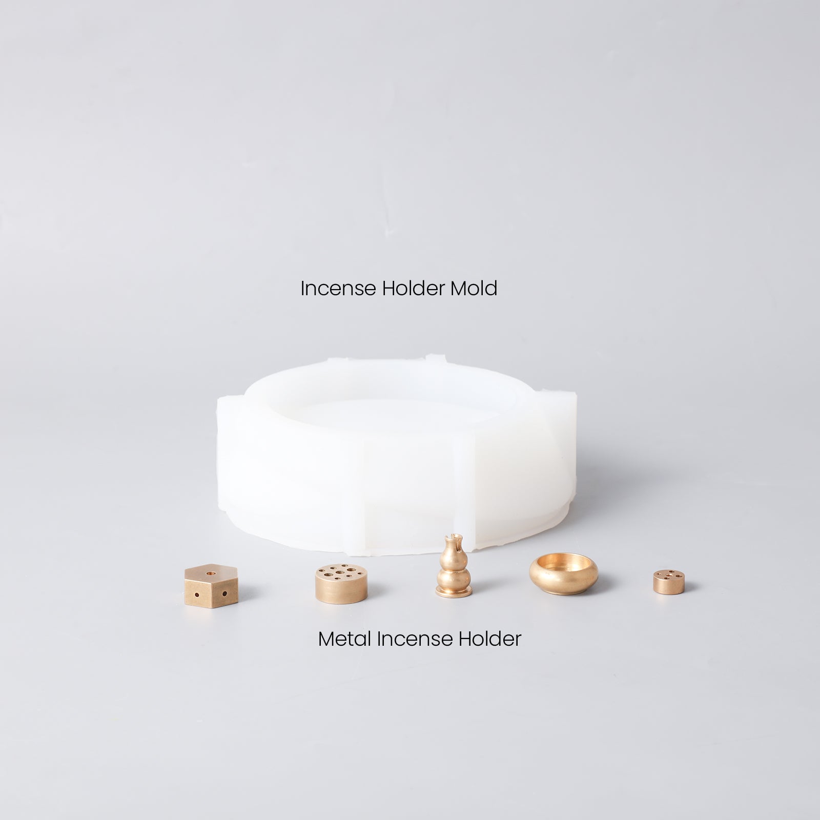 White Silicone Mold and Brass Incense Holder for Making Sail-Shape Incense Holder - Boowan Nicole