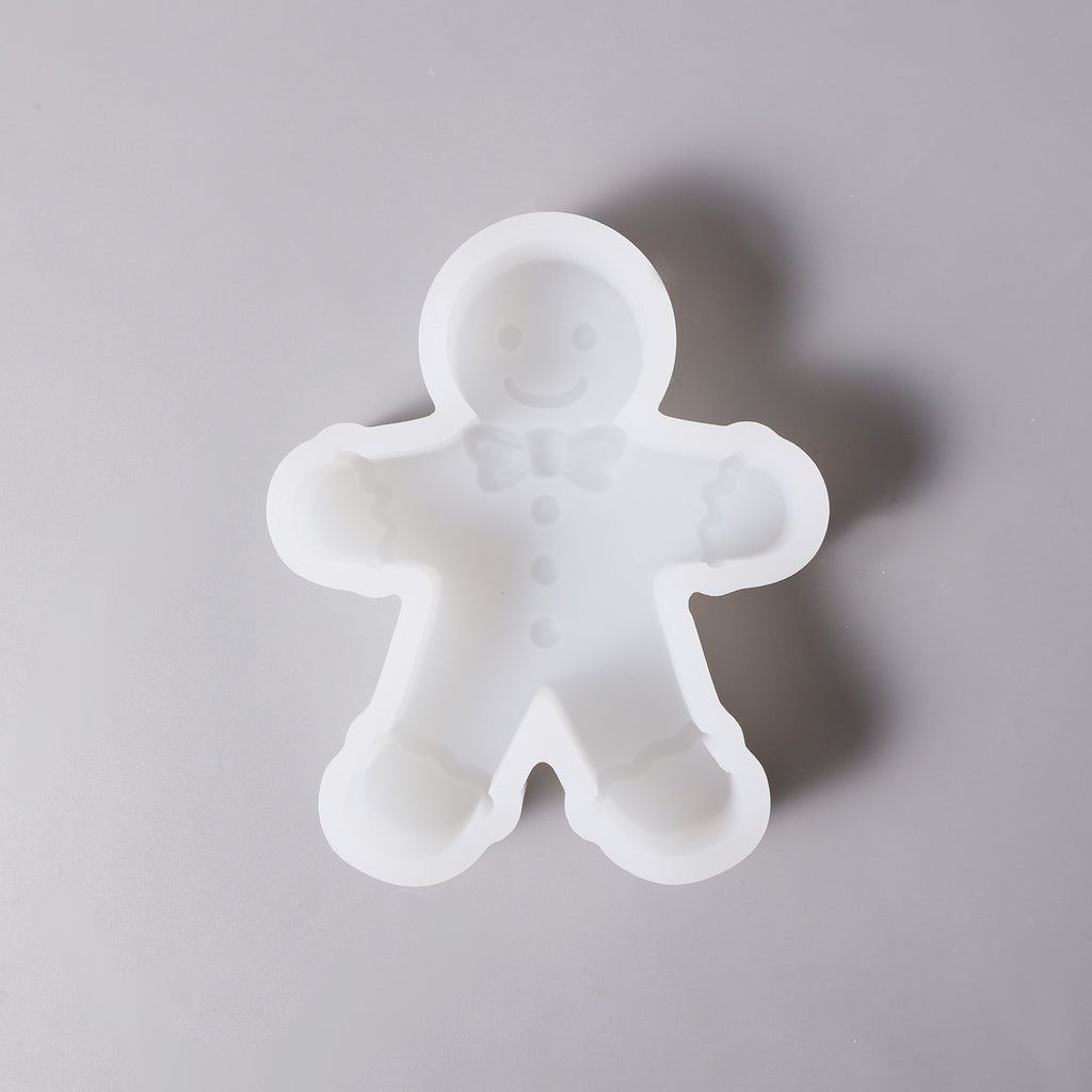 White Silicone Mold for Making Gingerbread Papa Candle - Boowan Nicole