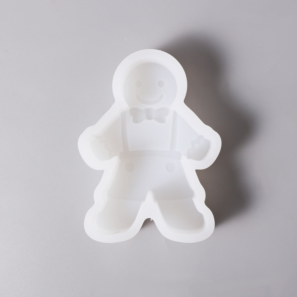 White Silicone Mold for Making Gingerbread Kid Candle - Boowan Nicole