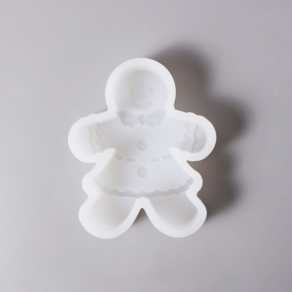 White Silicone Mold for Making Gingerbread Mama Candle - Boowan Nicole