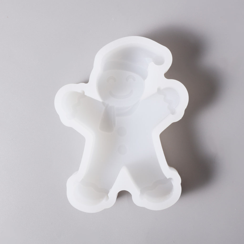 White silicone mold for making Gingerbread Baby candle-Boowan Nicole