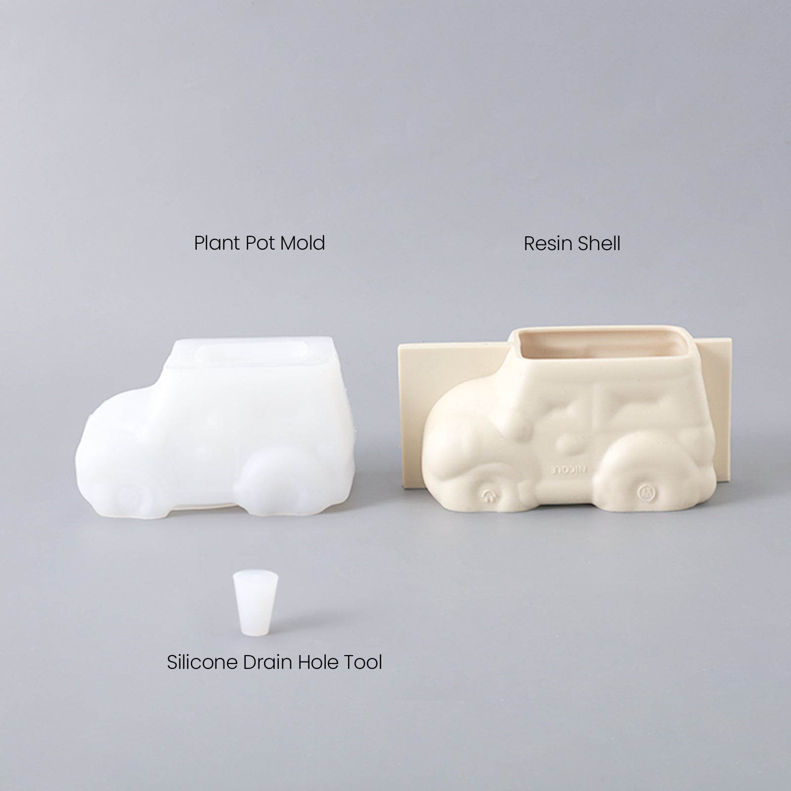 Silicone Mold Kit for Making Vintage Off-Road Car Plant Pot Concrete - Boowan Nicole