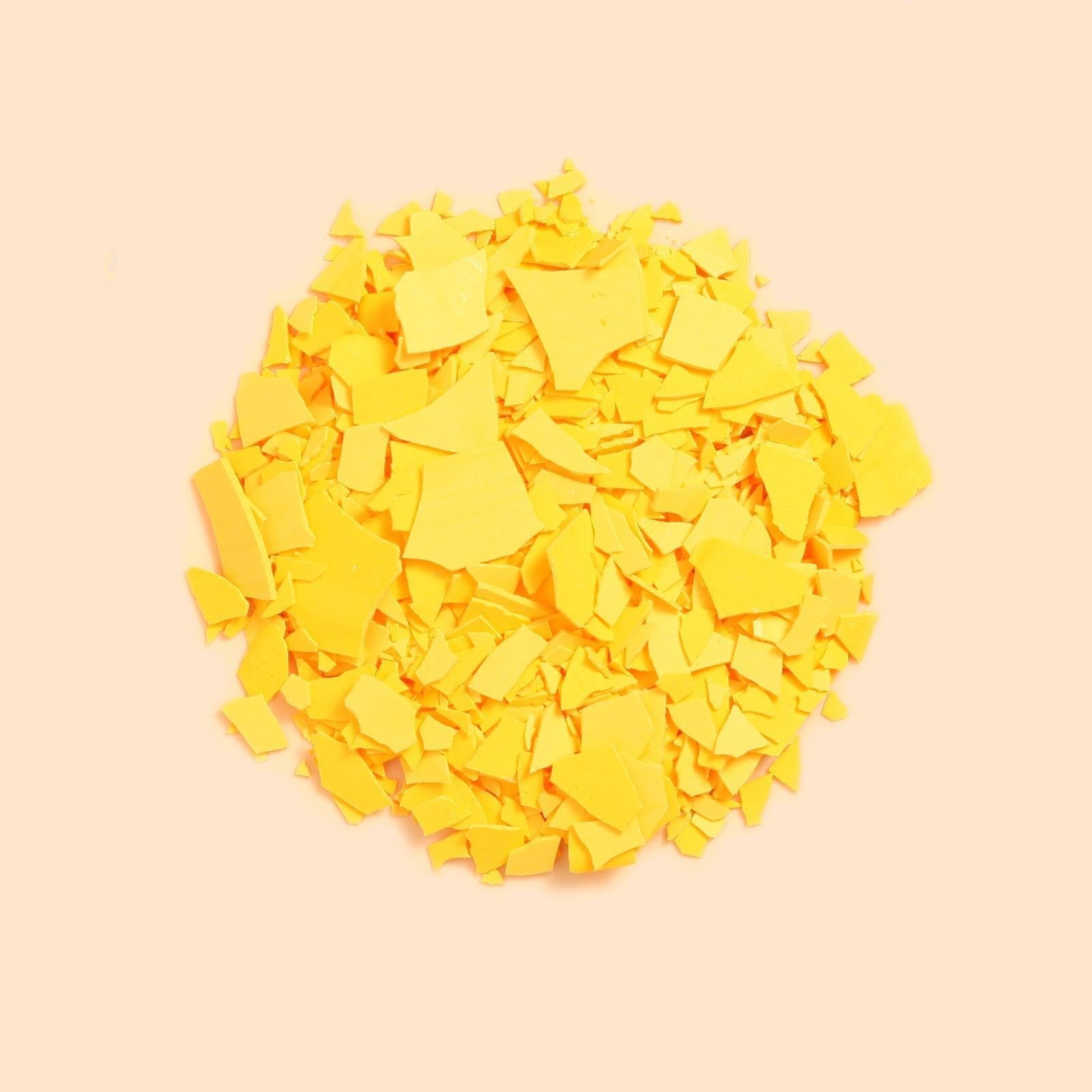 Copeaux de pigments de boowannite jaune et de terrazzo
