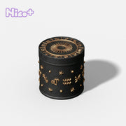 Zodiac Astrology Embossed Candle Jar - Black & Gold Celestial Vessel for Soy Candles - Boowan Nicole