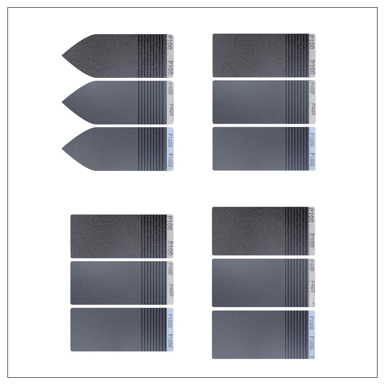 Sanding tool with sandpaper type.