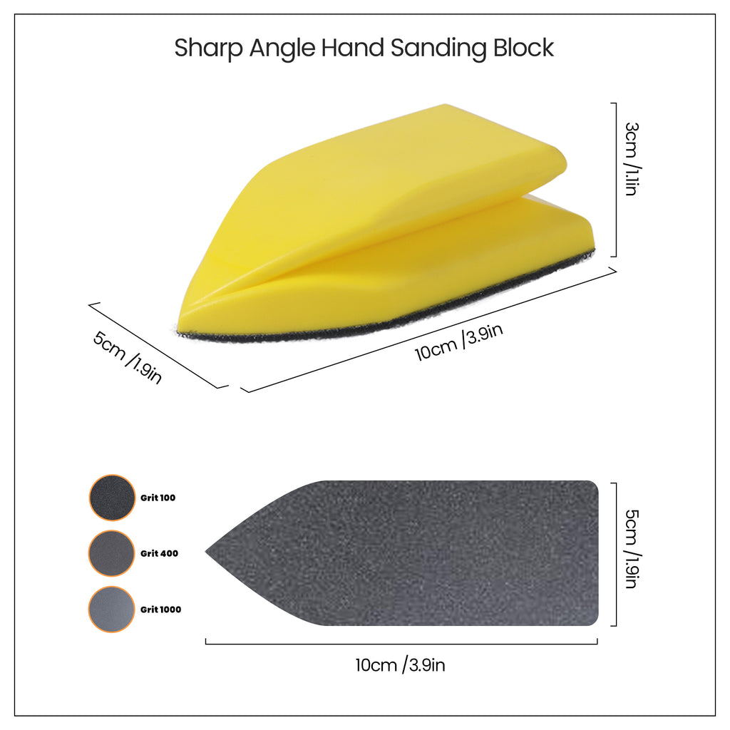 Triangular sander size and suitable sandpaper.