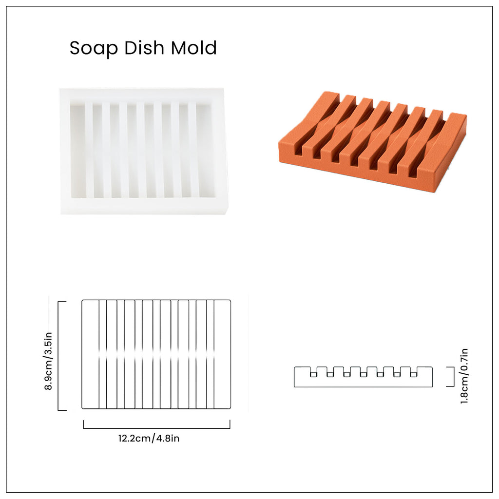 Get the perfect fit for your project – explore the dimensions of Boowannicole's Silicone Mold for crafting exquisite soap dishes.