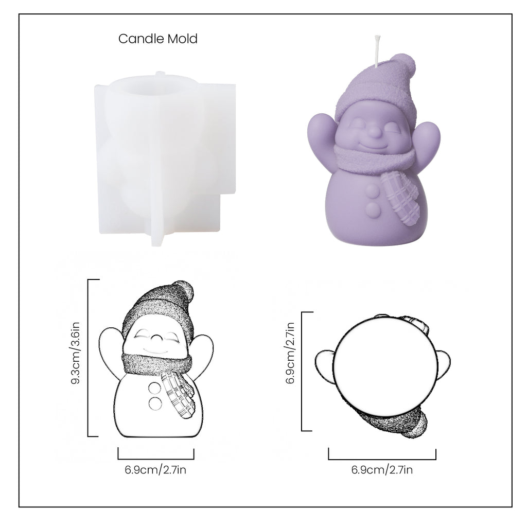 White Silicone Mould for Purple Cherry Snowy Friends Candle - Boowan Nicole