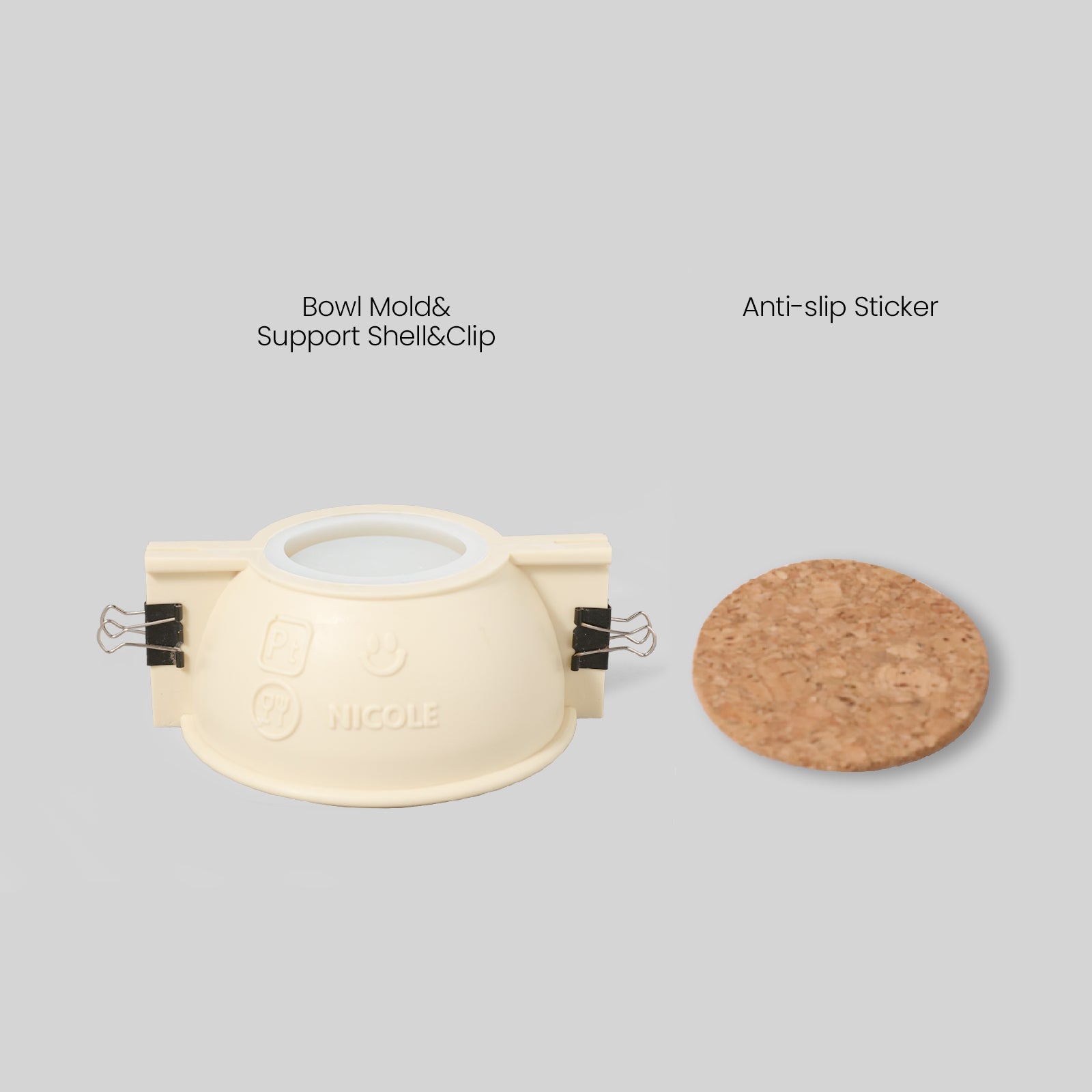 Silicone mold set for making medium eggshell bowls