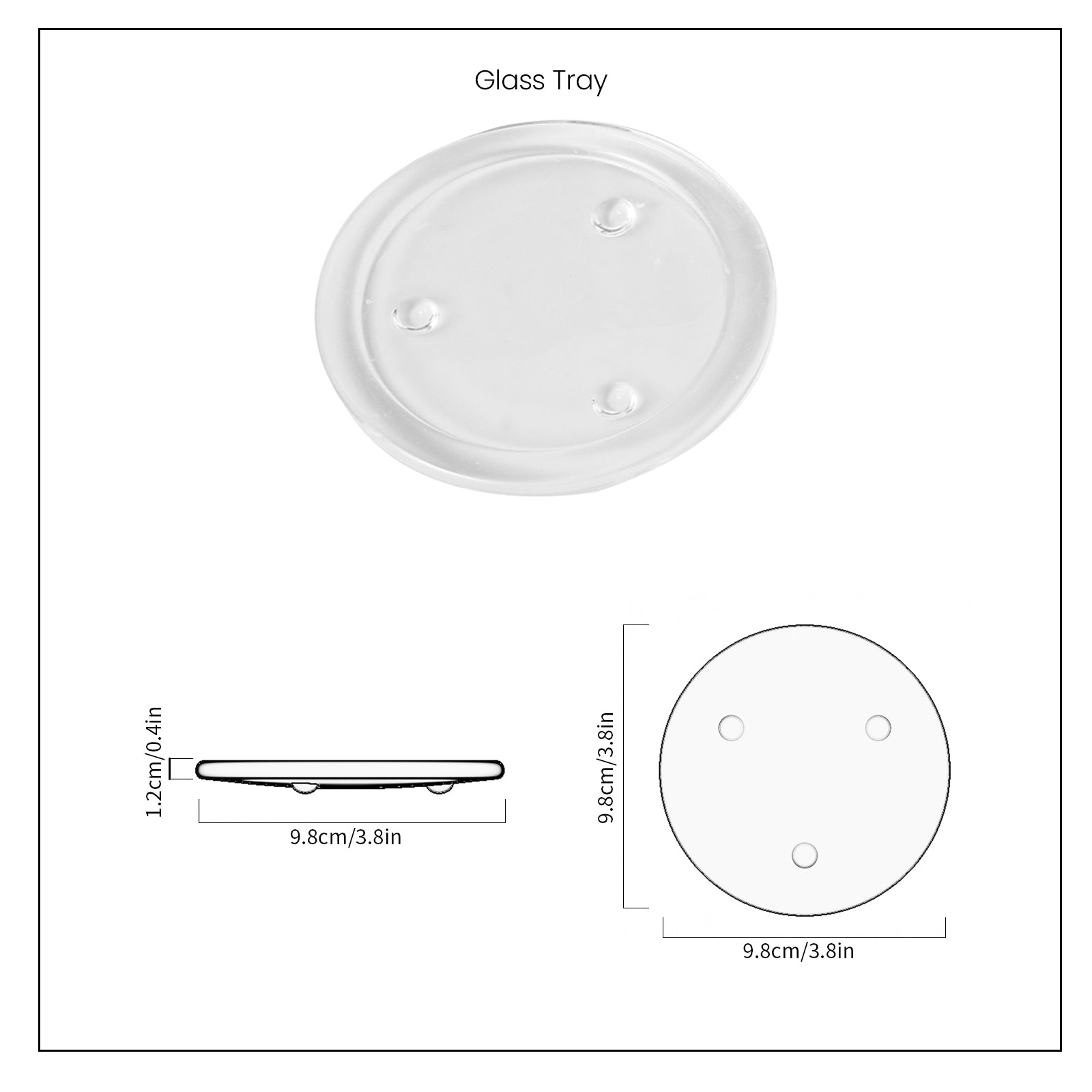 Display glass trays are 4 inches in diameter - Boowan Nicole