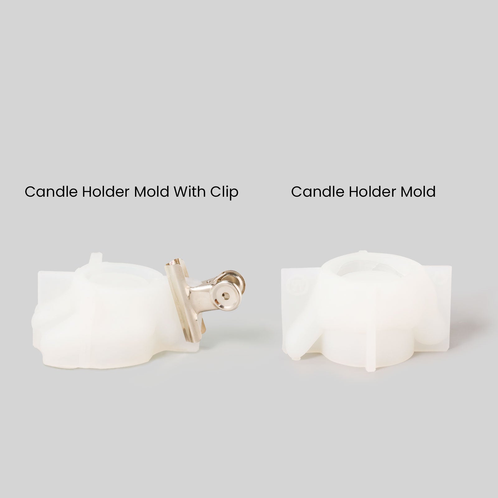 Showcase of two silicone molds, emphasizing the tools instrumental in crafting the bird-shaped tea light holders.