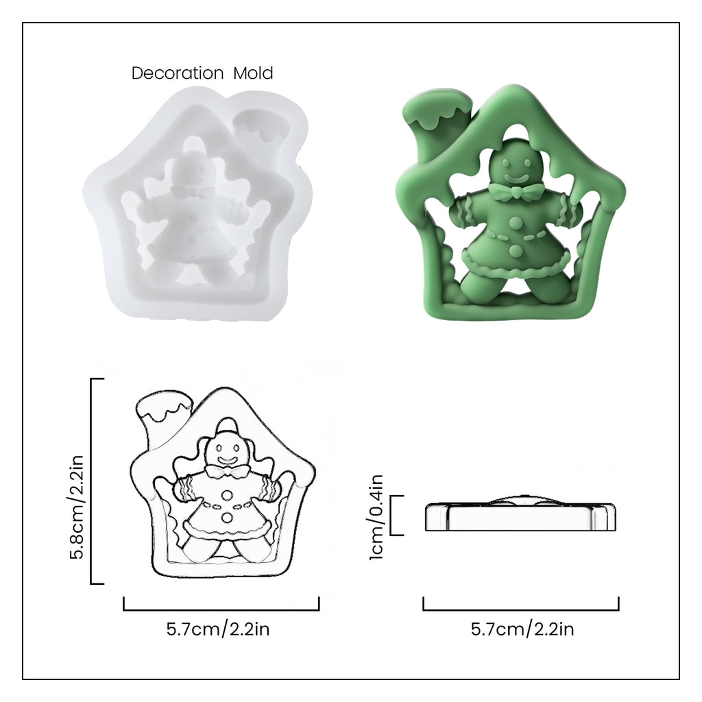 White Silicone Mold and Green Stellar Ginger Candle Jar Decorations and Finished Dimensions - Boowan Nicole