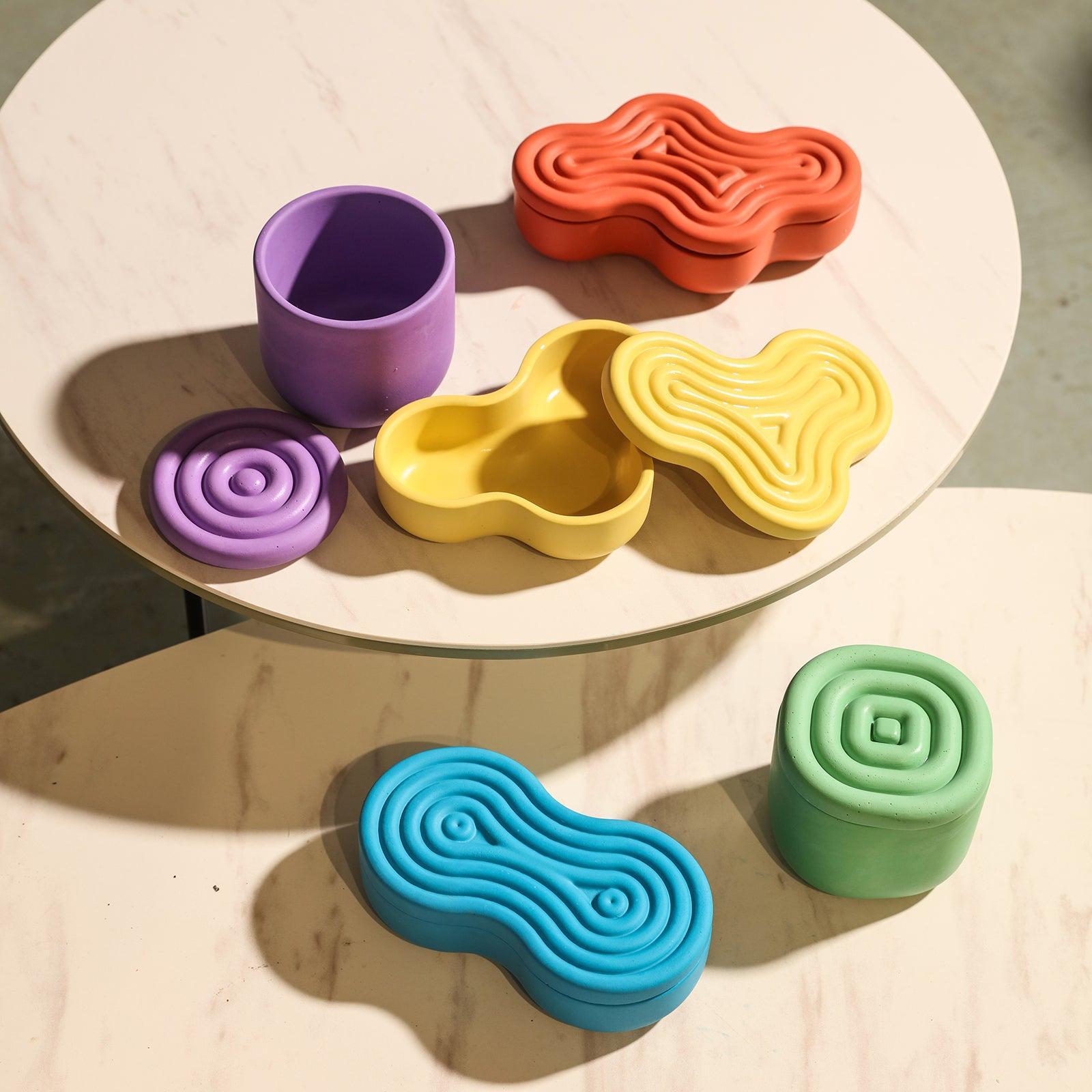 Wriggle candle jars in different shapes and colors-Boowan Nicole