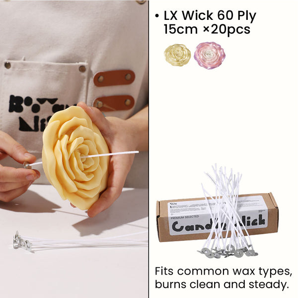 60 Ply LX Wick - 20 Pcs - for 5'' & 6''
