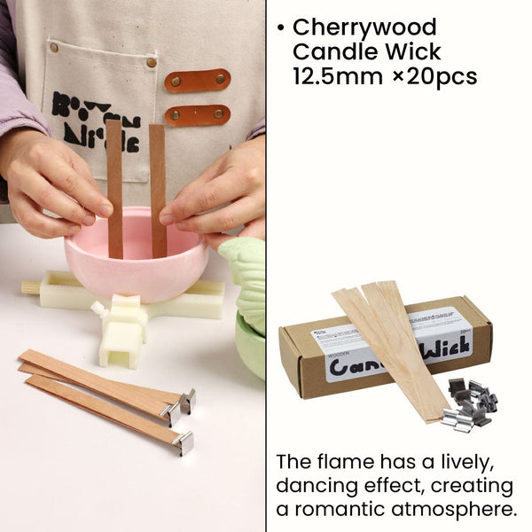 Свечной фитиль из вишнёвой древесины 12,5 мм*4