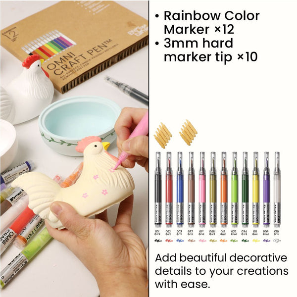 Набор акриловых маркеров – 12 цветов радуги