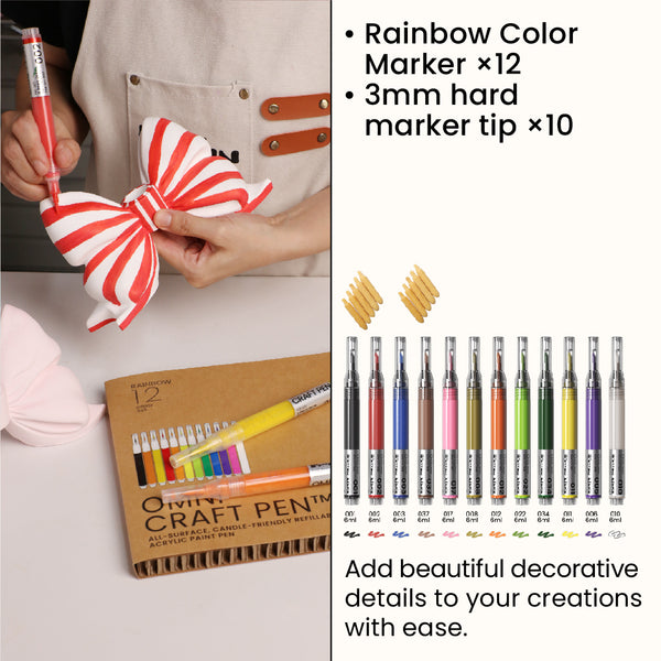 Acrylic Marker Set – 12 Rainbow Colors