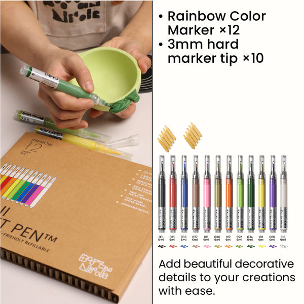 Acrylic Marker Set – 12 Rainbow Colors
