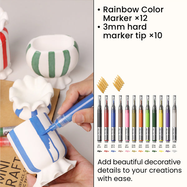 Acrylic Marker Set – 12 Rainbow Colors