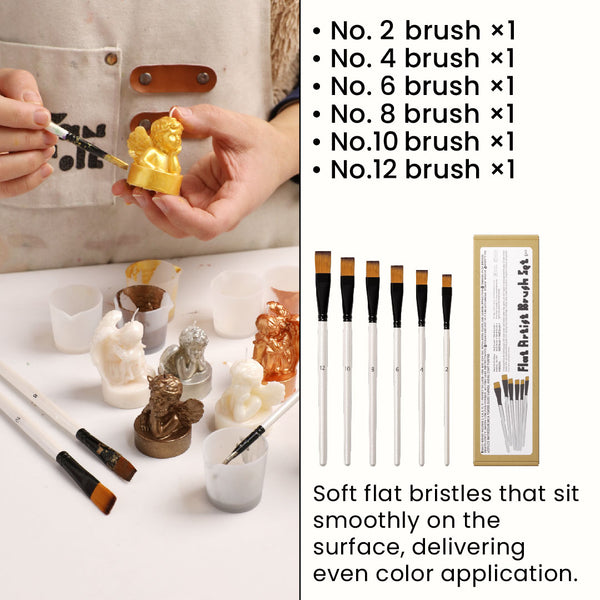 Flat Artist Brush Set - 6 pcs
