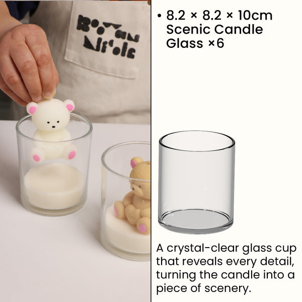 Small Scenic Candle Glass * 6