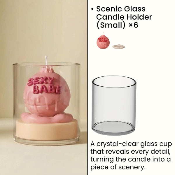 Kerzenhalter aus Glas mit malerischem Design