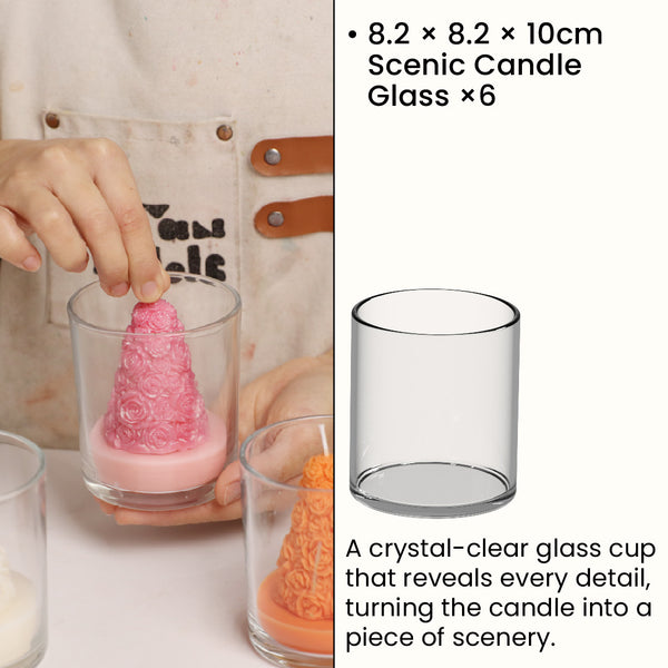 Small Scenic Candle Glass * 6