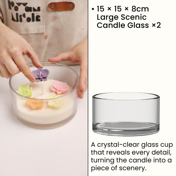 Large Scenic Candle Glass * 2