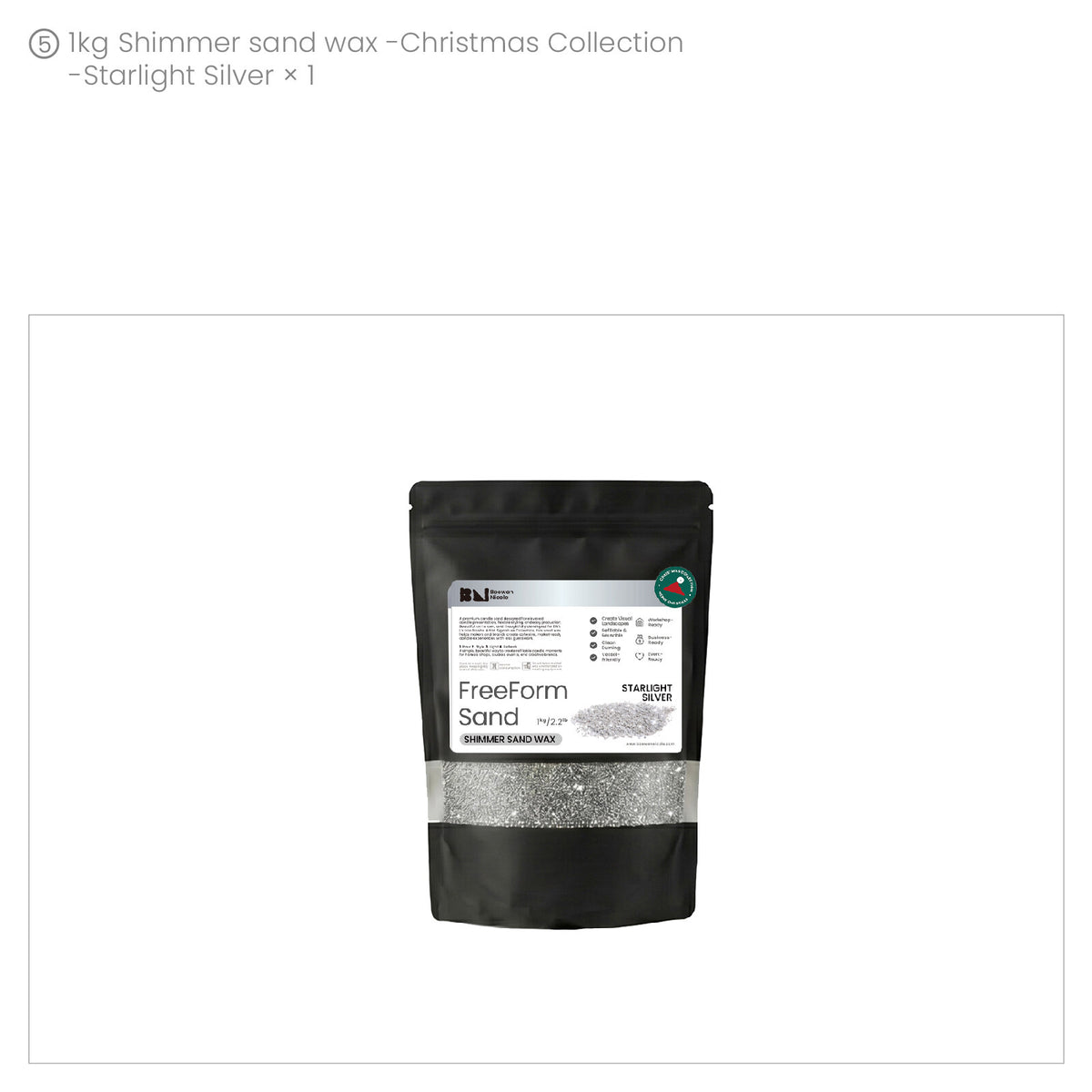 1000g Starlight Silver pearl sand wax bag