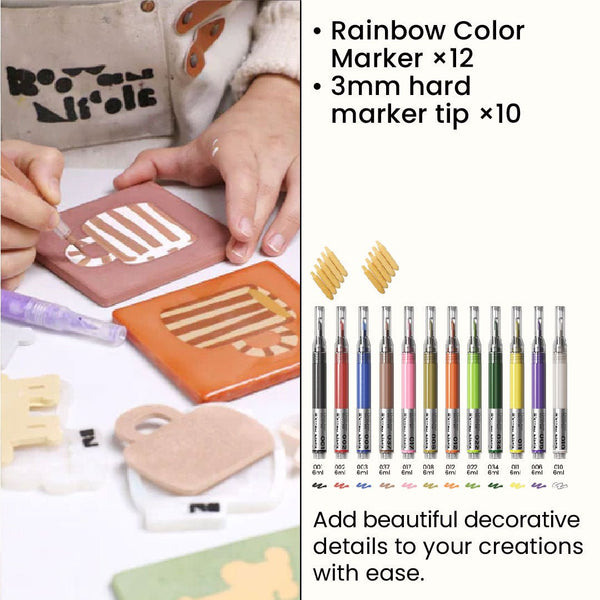 Acrylic Marker Set – 12 Rainbow Colors