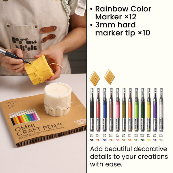 Acrylic Marker Set – 12 Rainbow Colors