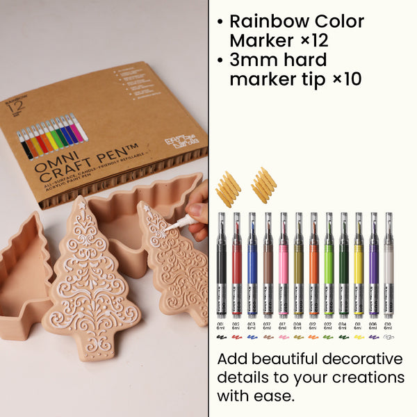Acrylic Marker Set – 12 Rainbow Colors