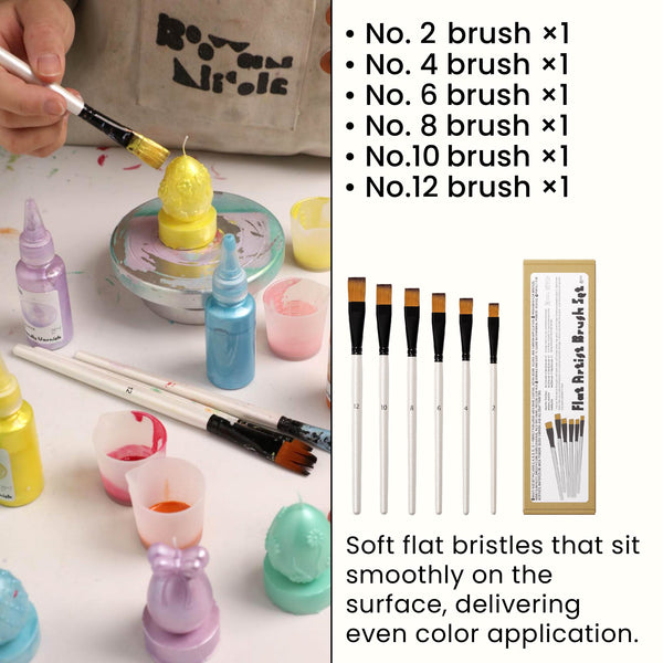 Flat Artist Brush Set - 6 pcs