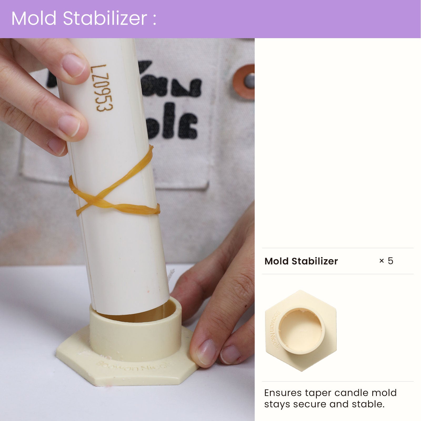 Academia Design de Velas × Boowan Nicole | Trio Taper Candle Mold Collection