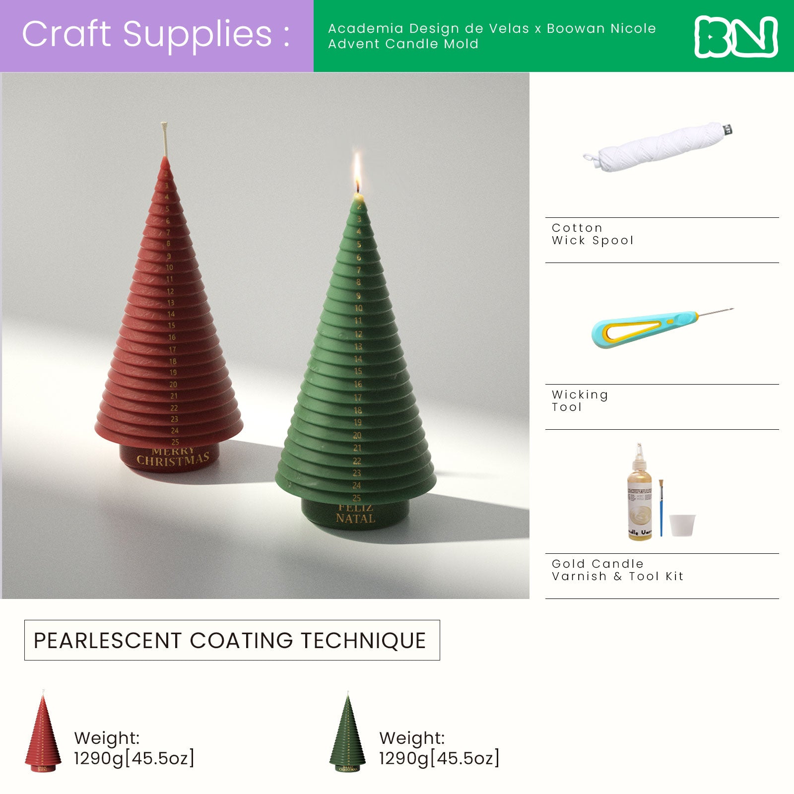 Academia Design de Velas × Boowan Nicole | Advent Candle Mold