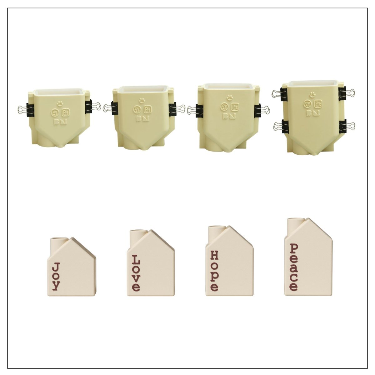 Advent Cottage Candle Holder Silicone Mold CollectionCandle Holder MoldSH1308+SH1309+SH1310+SH1311